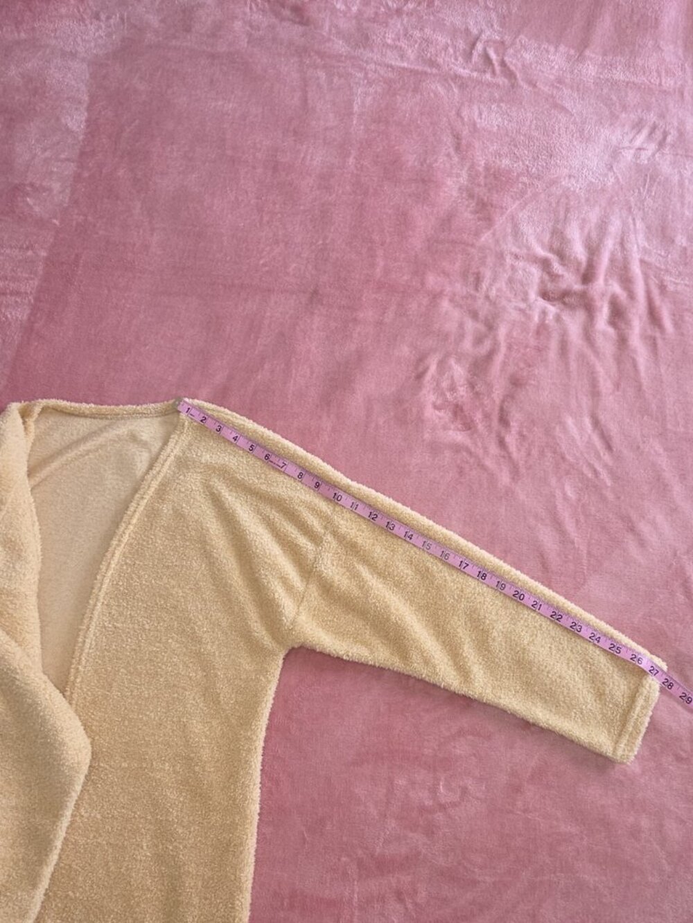 Beige Fleece 3-Piece Pajama Set Robe Tank & Pants w/ Pockets Size M - Picture 9 of 11